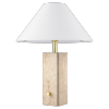 Abażurowa lampa stołowa nocna marmurowa ORLEANS T01470BR-WH Cosmo Light